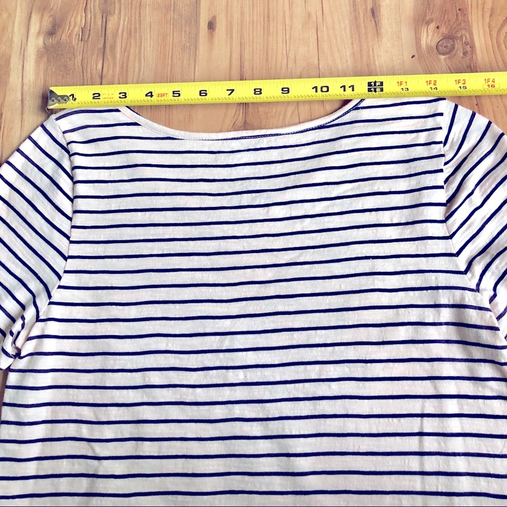 NEW SONOMA Butterfly Embroidery Tee Shirt Striped Petite XS Off White Women’s - Picture 11 of 16